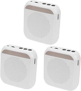 Mikikit 3 pcs outdoor speakers outdoor portable speaker mini soundbar Mini Pa System Portable Voice Loud voice loud speaker voice amplifier small loudspeaker waist hanging white