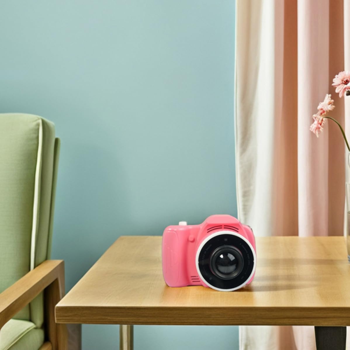 Housoutil Tragbare Kinderkamera mit Projektor 1080p HD Projektion und Musikfunktion aus Kunststoff für Reisen und Camping