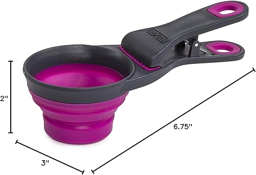 Miniatura 3 de Bol de comida para mascotas plegable KlipScoop de Dexas, GrisAzul