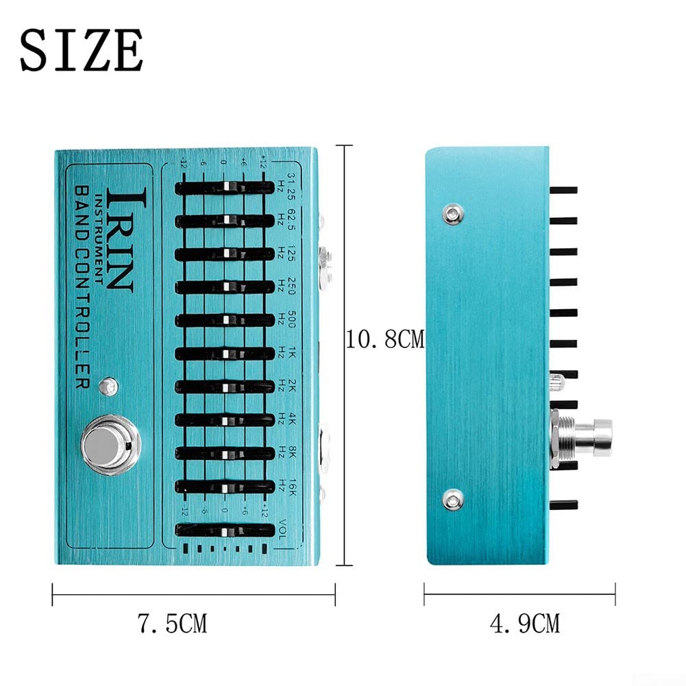 Pédale d'effets de guitare, pédale de distorsion de guitare, IRIN Overdrive Distortion Dix Segment Eq Effect Device pour guitare électrique, C