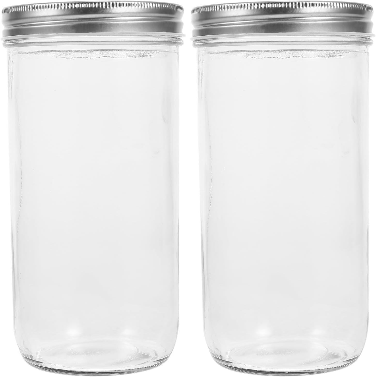 2pcs 36oz Glass Storage Jars with Lids Airtight Canisters for Grains and Dry Food Kitchen Pantry Containers