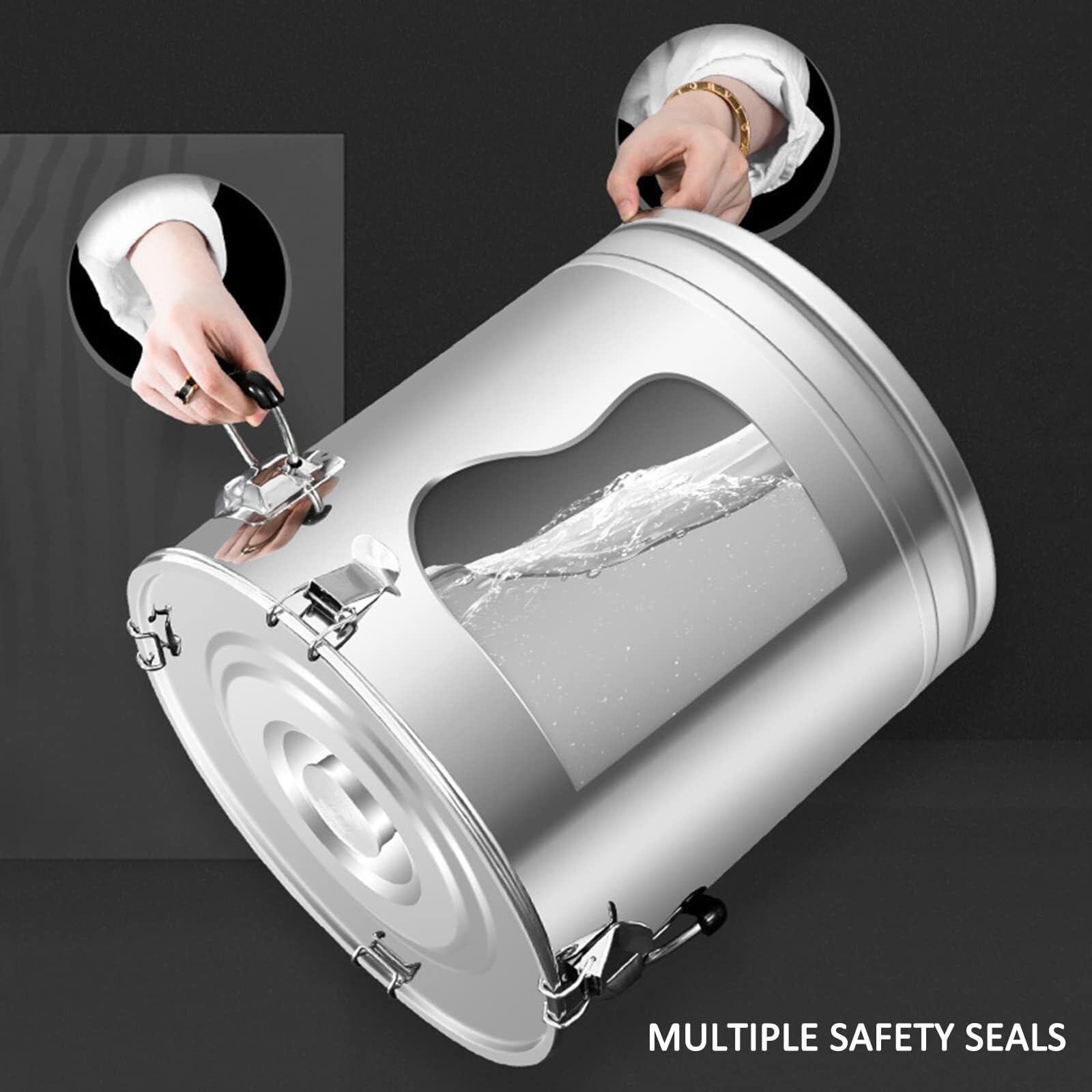 Bidon Alimentaire pour Vin Bidon De Lait pour Le Stockage De Liquides Et De Solides Transport De Bidons De Stockage Hermétiques en Acier Inoxydable 304 Seau à Lait Récipient(75L)