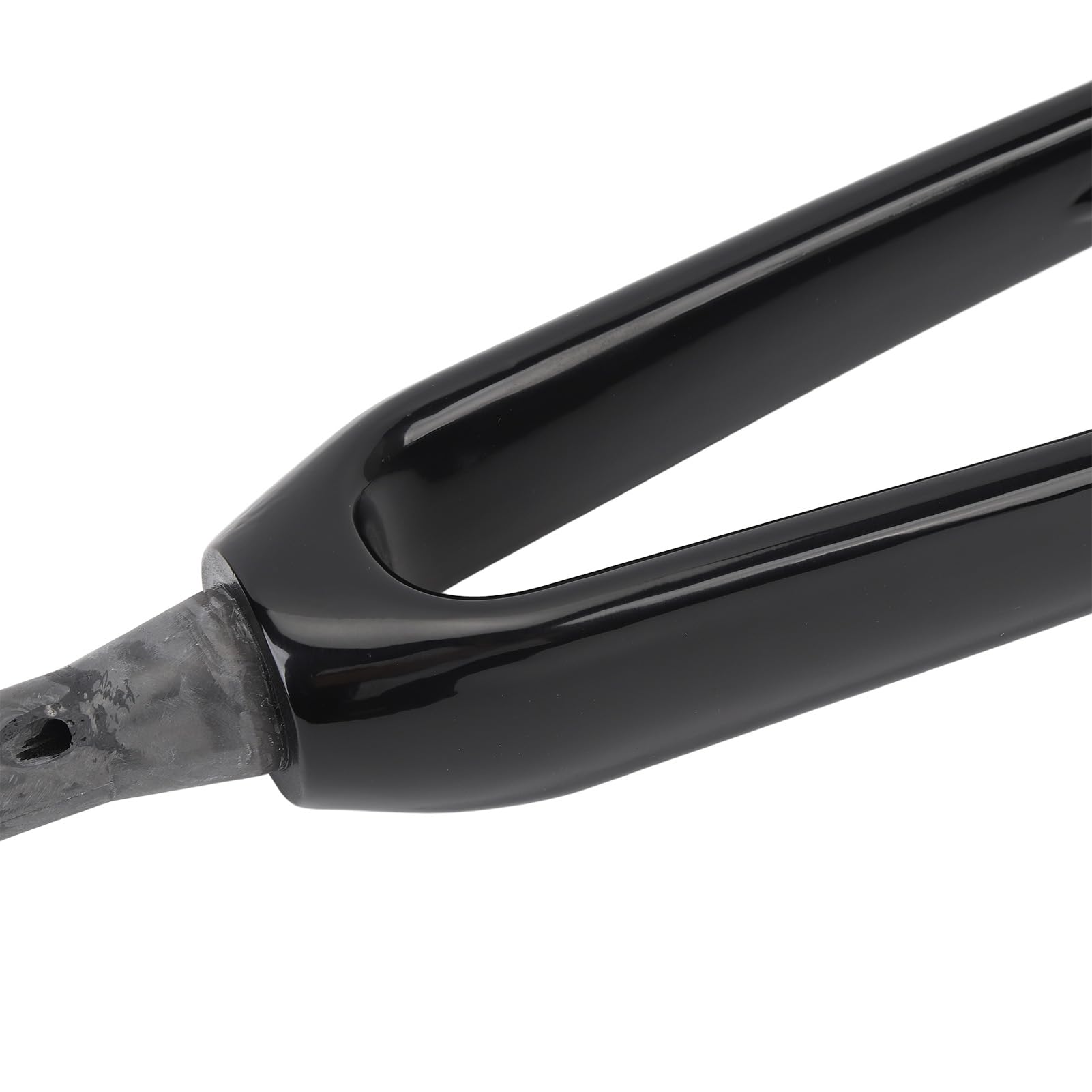 Fahrrad-Vorderradgabel aus 3K-T800-Kohlefaser, 100 x 12 mm Steckachse, 1-1/8 Zoll Durchmesser, 45 mm versetzte flache Scheibenbrems-Vorderradgabel (Glänzend)