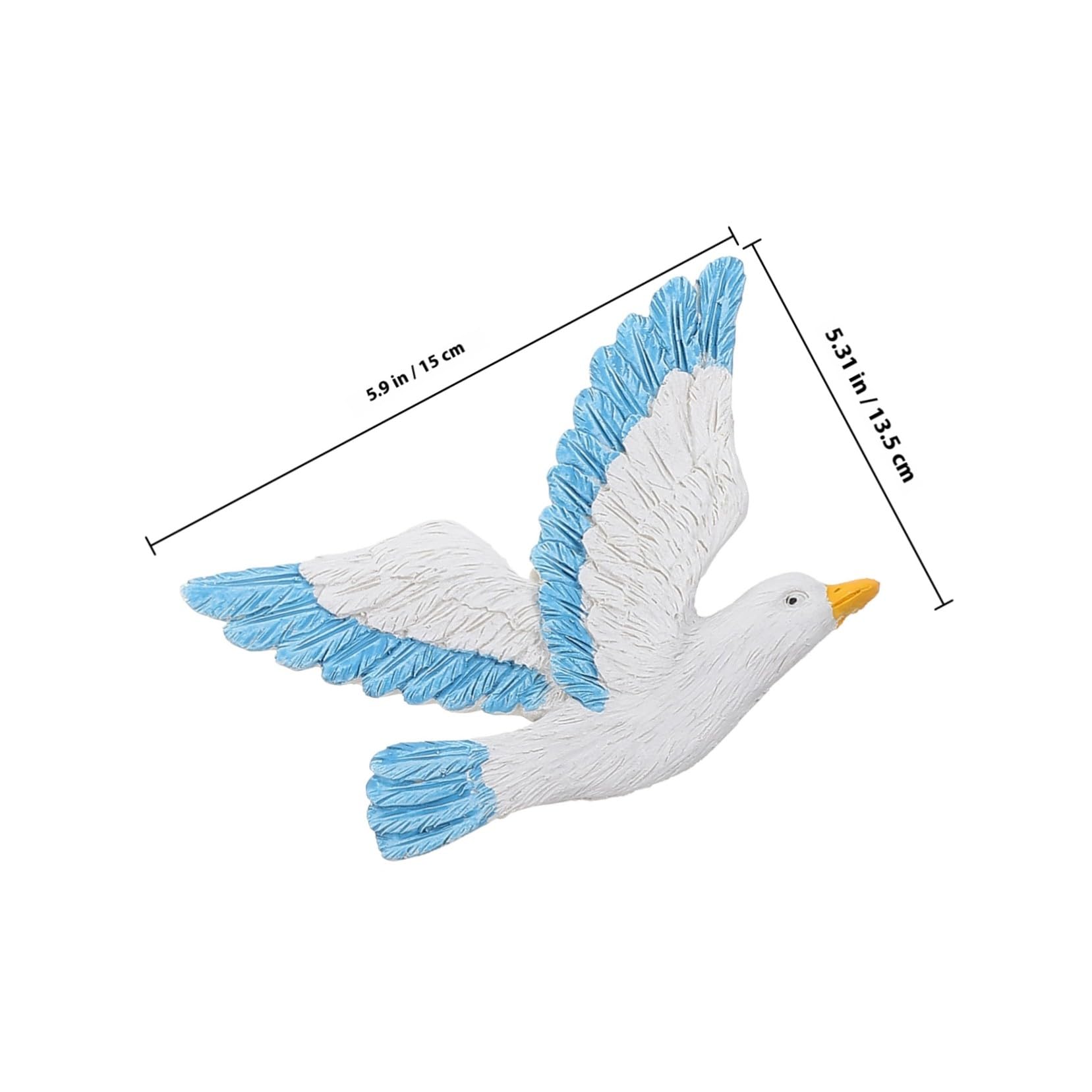 3 pezzi Gabbiani in Resina da Appendere Decorazione Murale Creativa con Uccelli Marini Blu Ornamentazione per Parete Soffitto e Alberi Idea Decorativa per Casa e Soggiorno