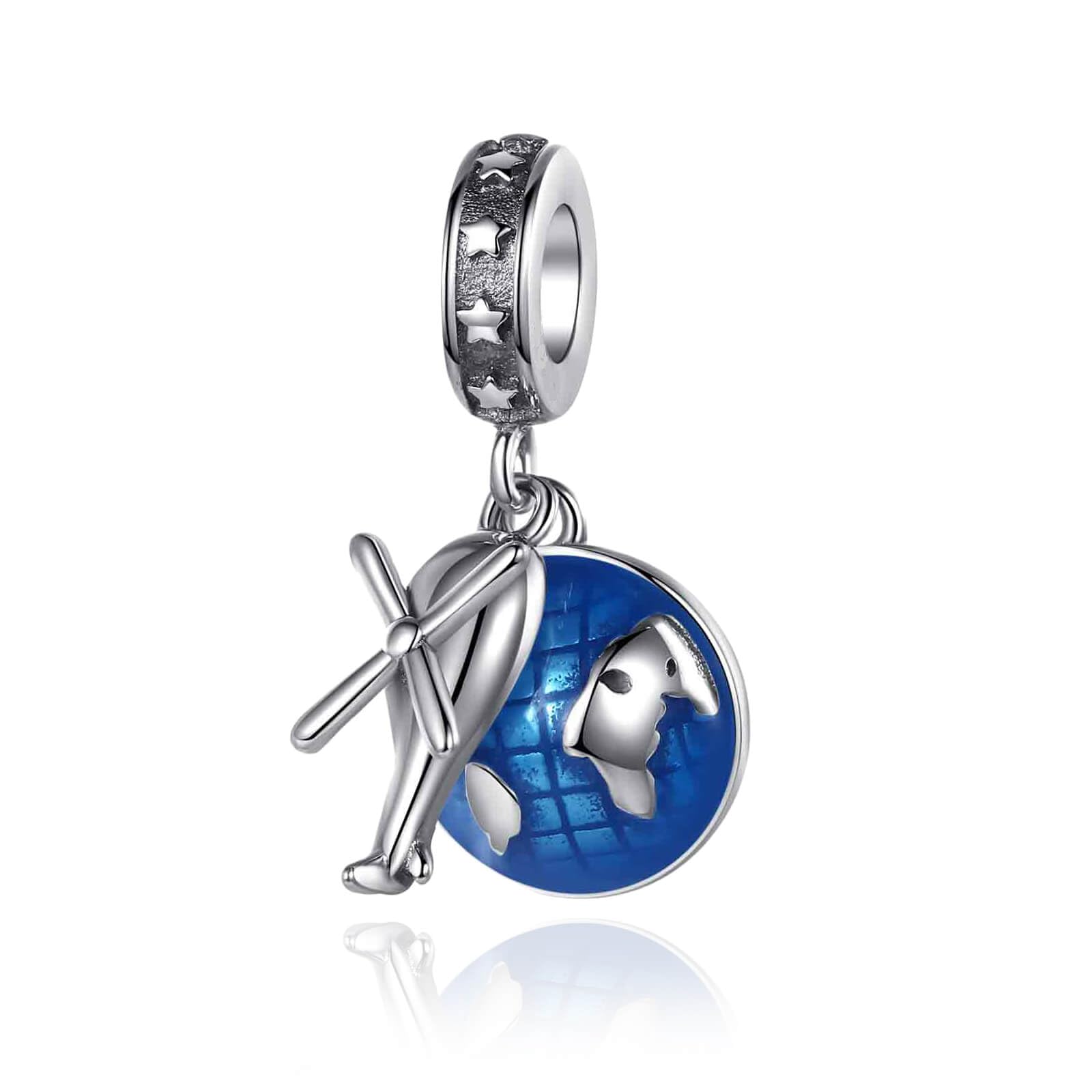 Queen Happy Birthday Hot Air Balloon Family Puppy Charm 925 Sterling Silver Charms for Bracelets and Necklaces Mother's Day Charms for Women