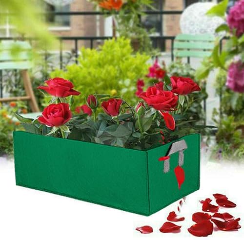 Miniatura 3 de Miweel Bolsas rectangulares de cultivo de plantas con asas, cama de jardín elevada de tela no tejida, larga y transpirable, contenedor de plantación