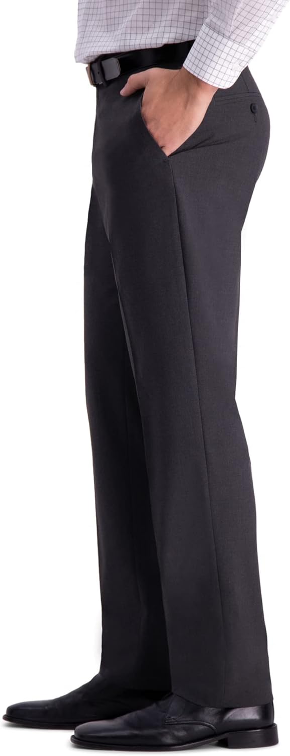 J.M. Haggar Mens 4-Way Stretch Straight Fit Flat Front Dress Pant - Image 3