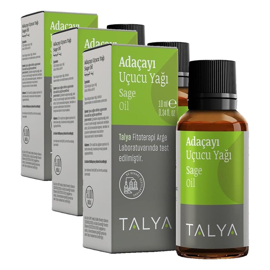 Talya Adaçayı Uçucu Yağı,%100 Saf Ve Doğal, 10 ml (3 paketi)