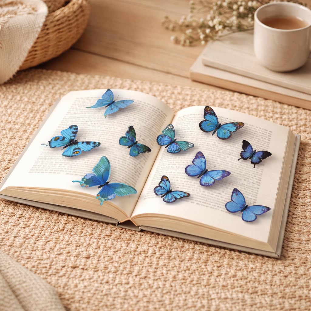 3D Butterfly Wall Stickers - Blue Decor -6