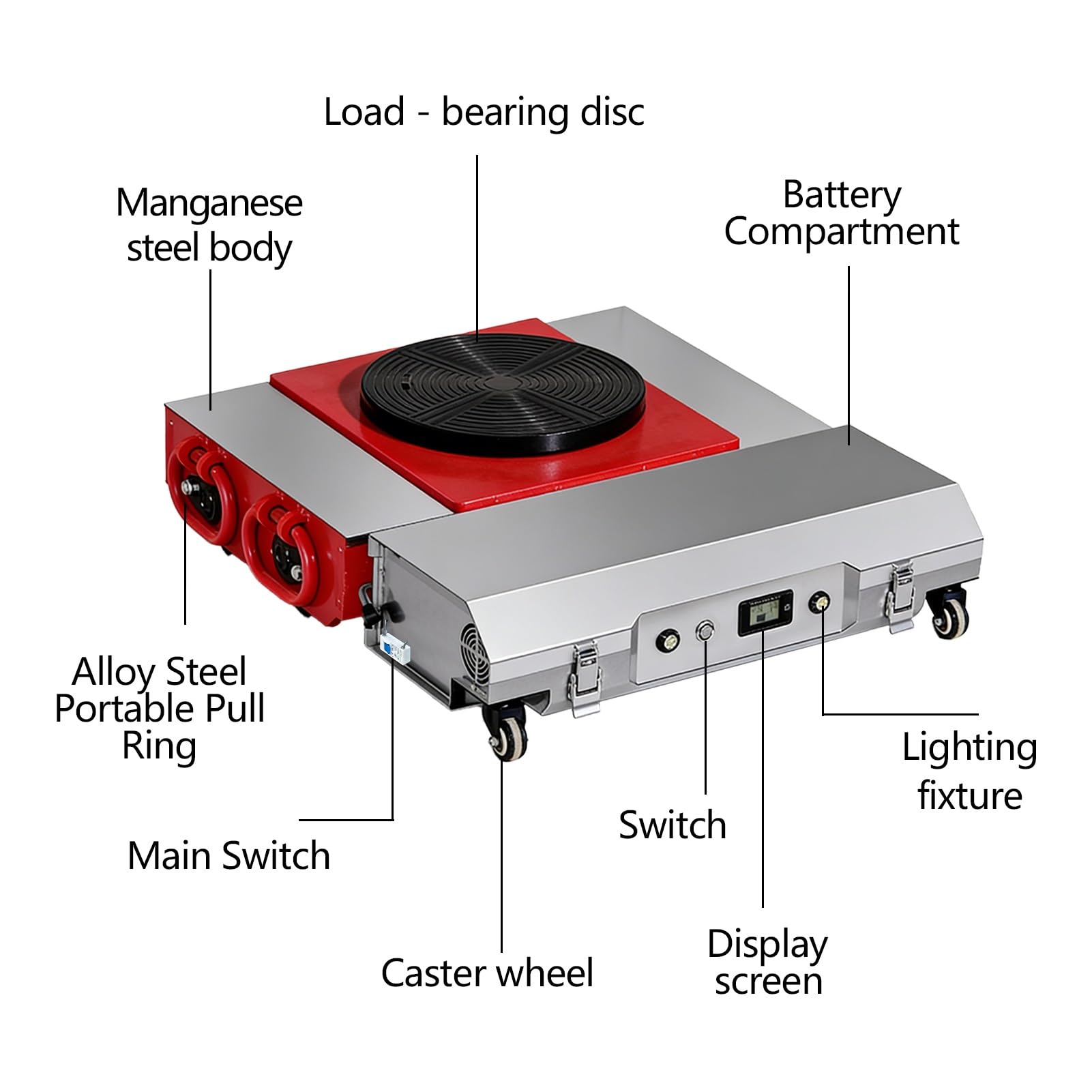 Pattini elettrici a macchina, attrezzature industriali a batteria per il trasporto di carichi pesanti in magazzini e fabbriche