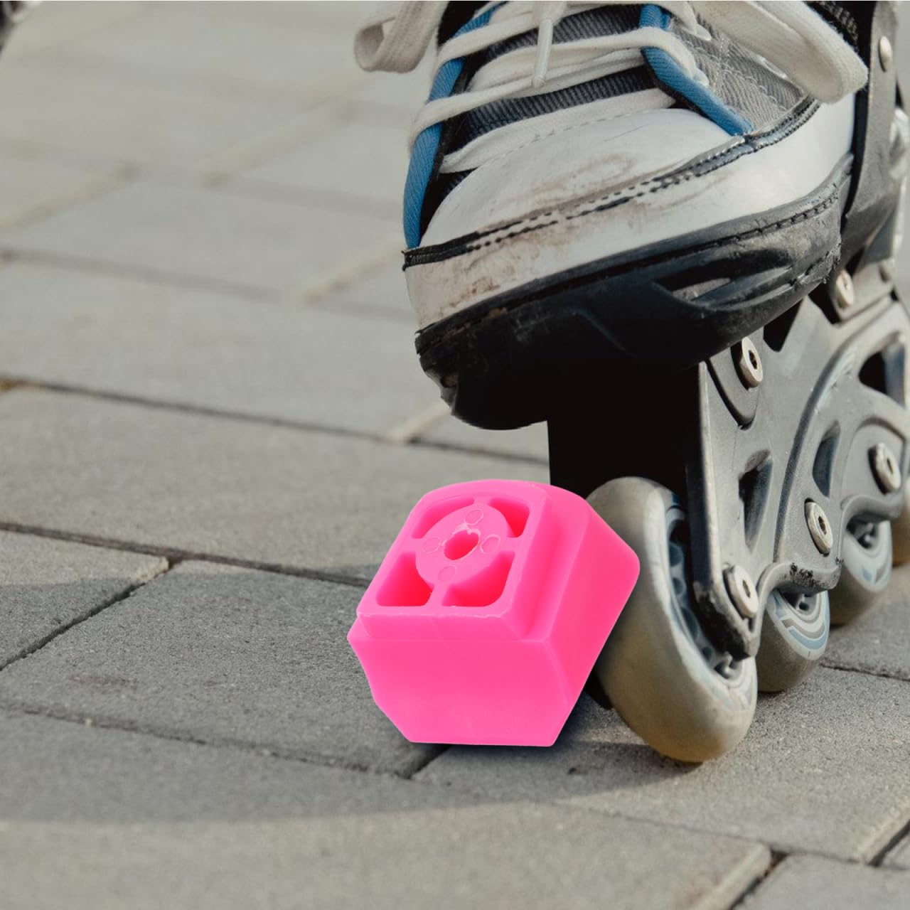 WOONEKY Bloque De Freno Universal para Patines Infantiles Patines En Línea Pastillas De Goma Antideslizantes para Frenado Seguro Fácil Instalación Y Resistente Al Desgaste