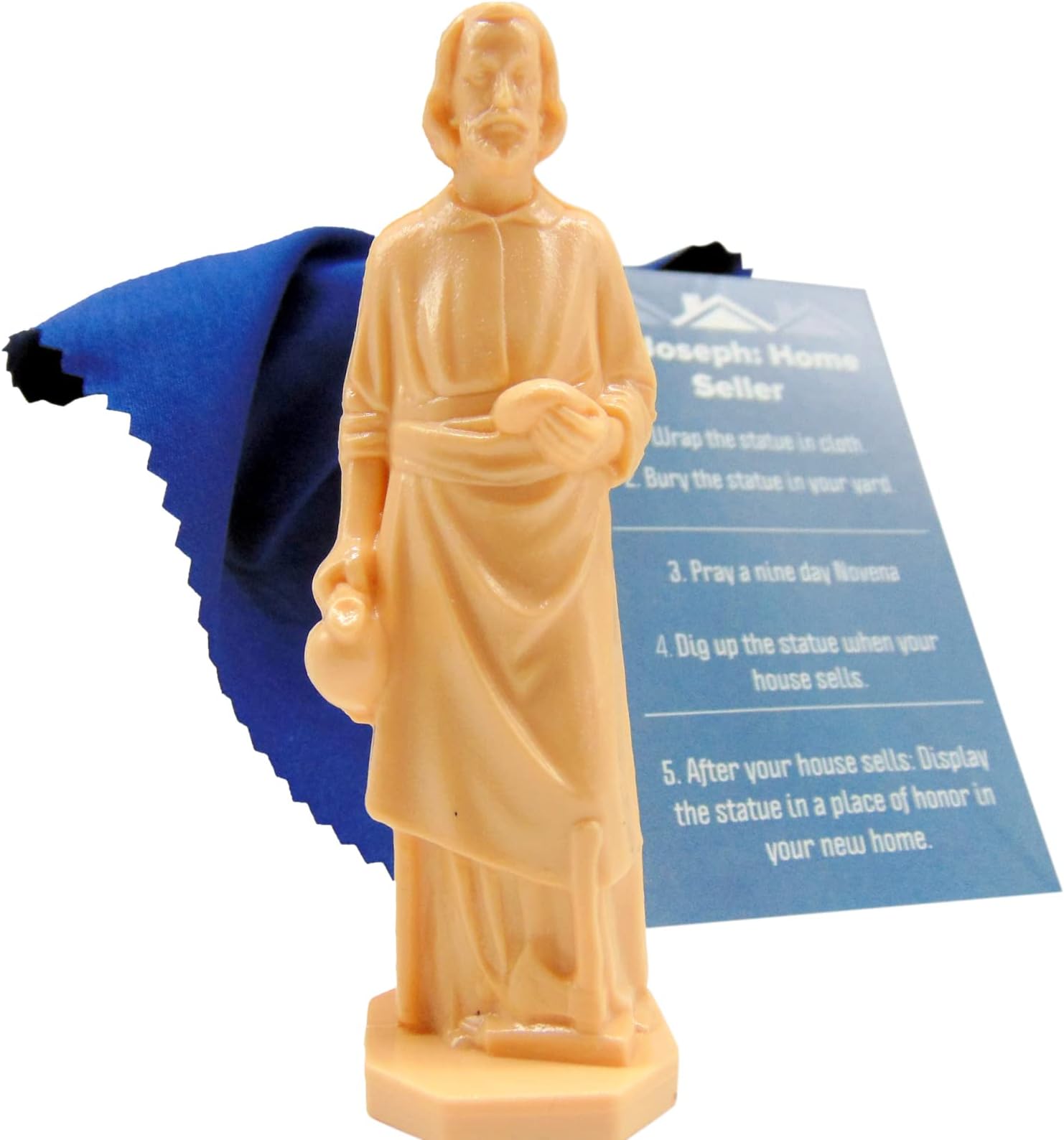 Westmon Works St Joseph Statue for Selling House Kit with Instructions Burial Cloth and Saint Novena Home Sale Prayer Complete Set