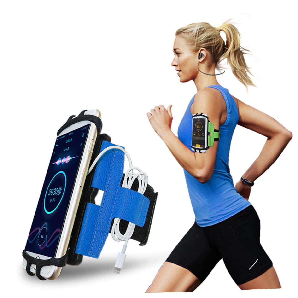 UPKOCH 3pezzi Supporto Per Smartphone Da Braccio Porta Telefono Per Sport All Aperto Per Corsa e Attività Sportive Blu
