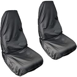 Fundas Asientos Citroen Berlingo 2019 AWNIC Paquete de 2 Fundas Impermeables para Asiento de Coche Delantero, Juego de Fundas Protectoras Universales Impermeables Negras, 2 Fundas de Asiento de Coche Delanteras con Aro y Bucle
