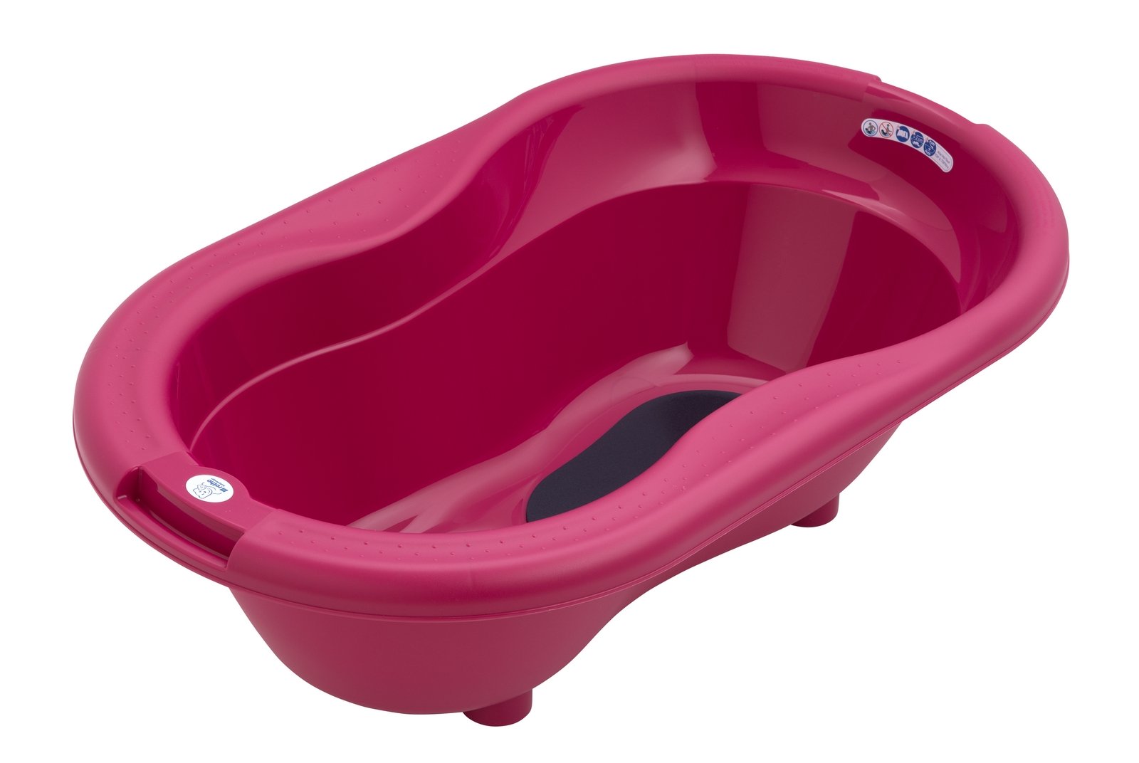 Rotho Babydesign TOP Vaschetta per bagnetto, Tappetino antiscivolo e Tappo di scarico, 0-12 mesi, TOP, Swedish Rose (Rosa chiaro), 200010267