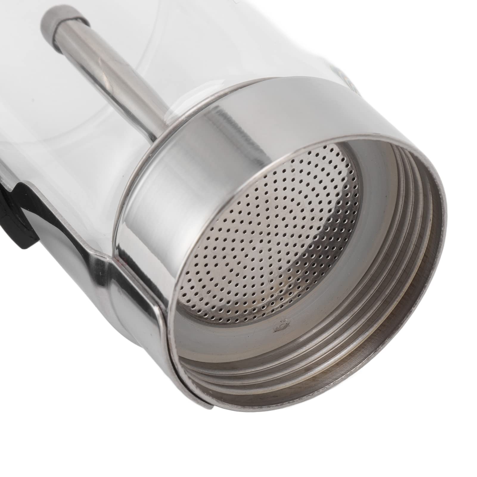 Moka de vidrio con base de acero inoxidable, italiana para estufa, cuerpo de vidrio de borosilicato resistente al calor, Moka clásica para uso en el hoga (300ML)