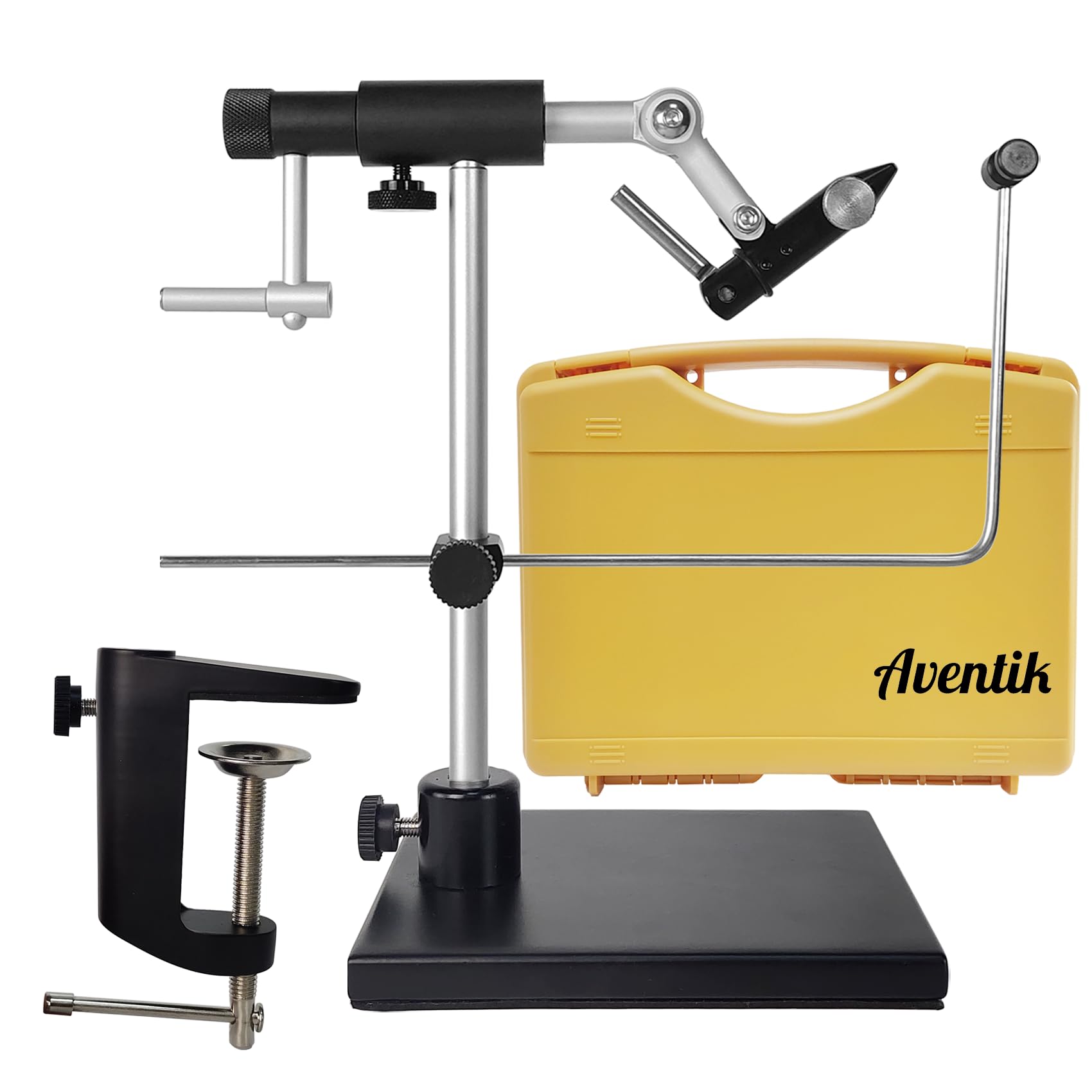 Aventik TrueGrip Fly Tying Vise with 360° Rotary Function - Smooth Ball Bearing System, Adjustable Tension, Durable Hook Jaws (Fits 26 to 4/0)