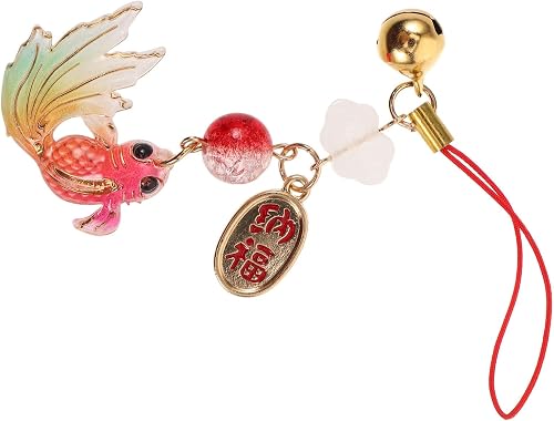Red Metal Koi Fish Charm Chinese Style Lucky Pendant Gift Ornament