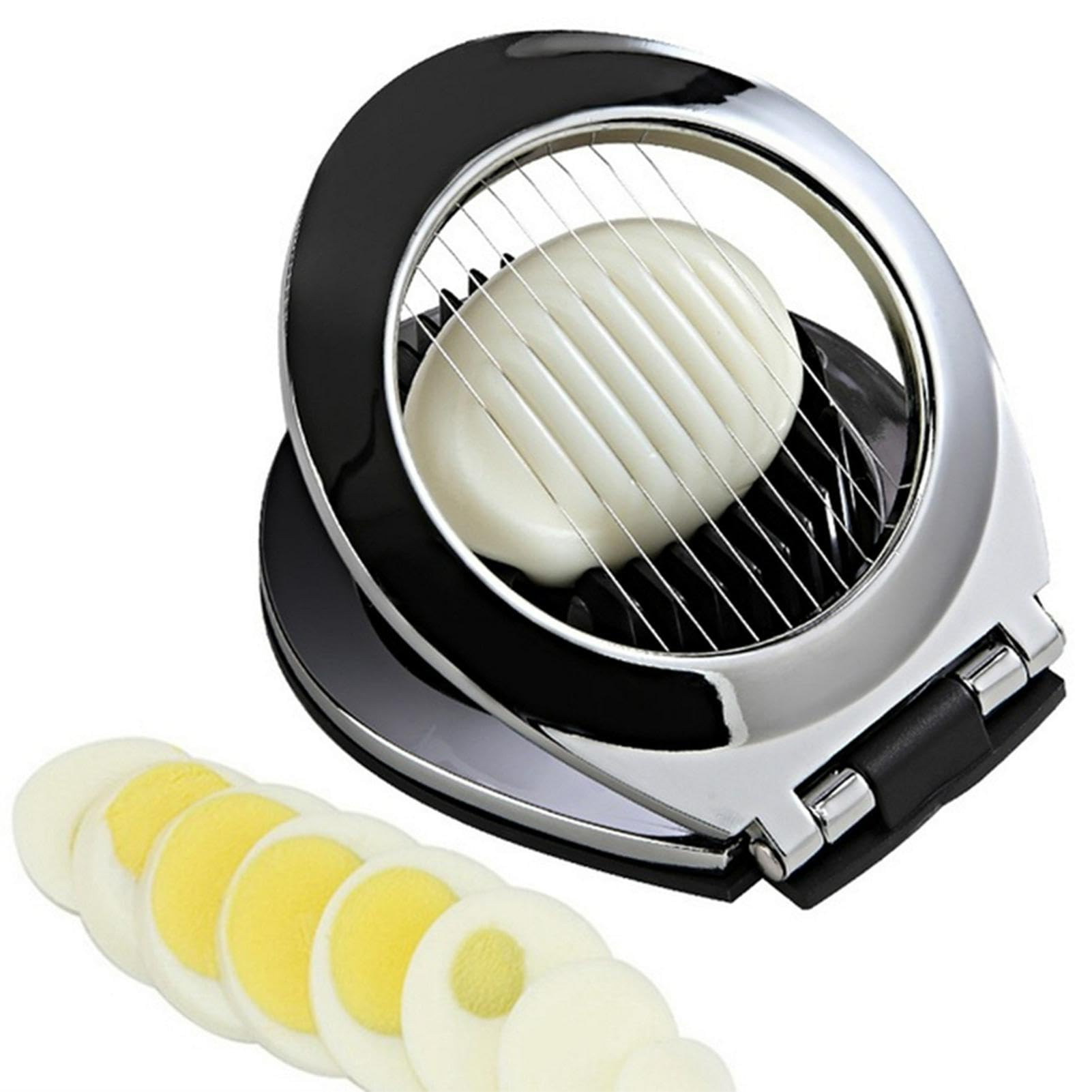 Egg Cutter, Stainless Steel Cutter Wire with 3 Slicing Styles, Manual Egg Slicer Kitchen Helper for Hard Boiled Eggs, Strawberry, Fruit Garnish Slicer, Labor Saving