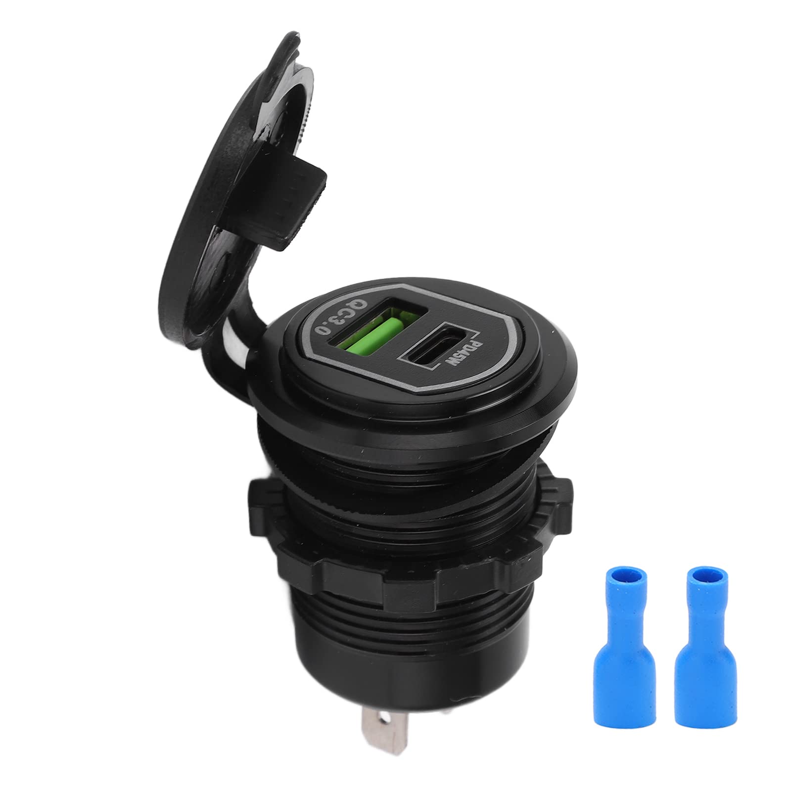 Caricabatterie per auto USB Caricatore di ricarica rapido con uscita a doppia porta per auto 12‑24V