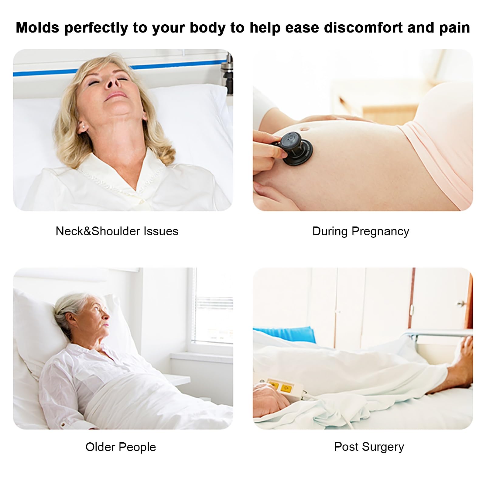 CuñA Antireflujo Adulto Almohada Elevar Colchon Almohada de cuña con soporte para el cuello, almohadas elevadas para reflujo ácido/postcirugía/dolor de hombro, almohada de cuña de espuma viscoelástica