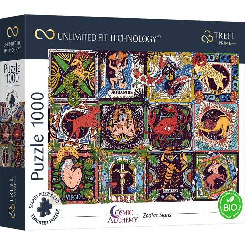 Trefl 1000 Piezas-Cartón Grueso, Bio, Puzzle con Signos del Zodiaco, Astrología, Entretenimiento...