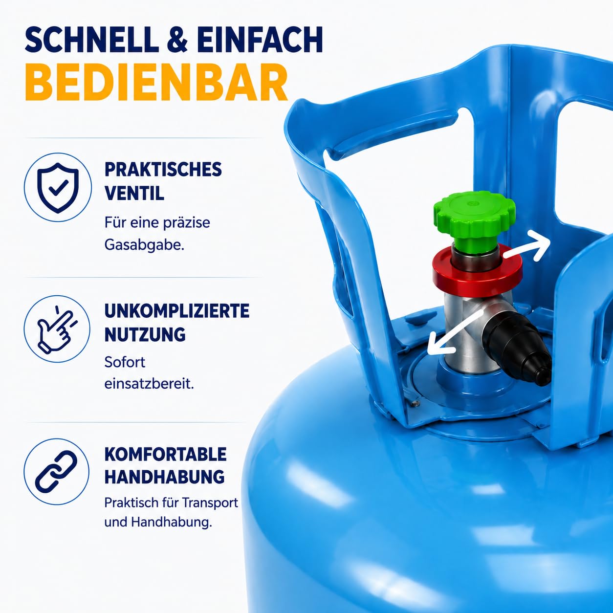 Helium Ballongas für 50 Luftballons – Gasflasche XXL inkl. STAHLMANN Informationsblatt