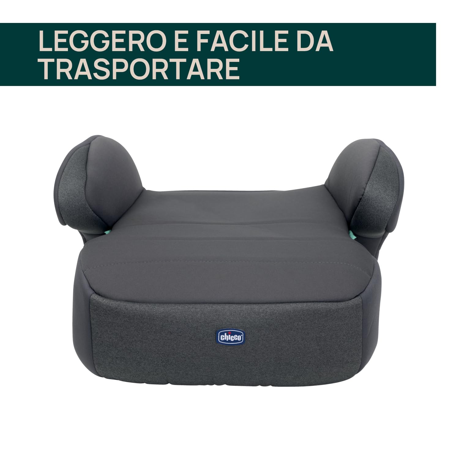 Chicco, Quasar Fix i-Size, Seggiolino Auto Bambini 7-12 Anni (126-150 cm), Facile da Installare con Sistema Isofix, con Braccioli Imbottiti e Seduta Confortevole, Grigio