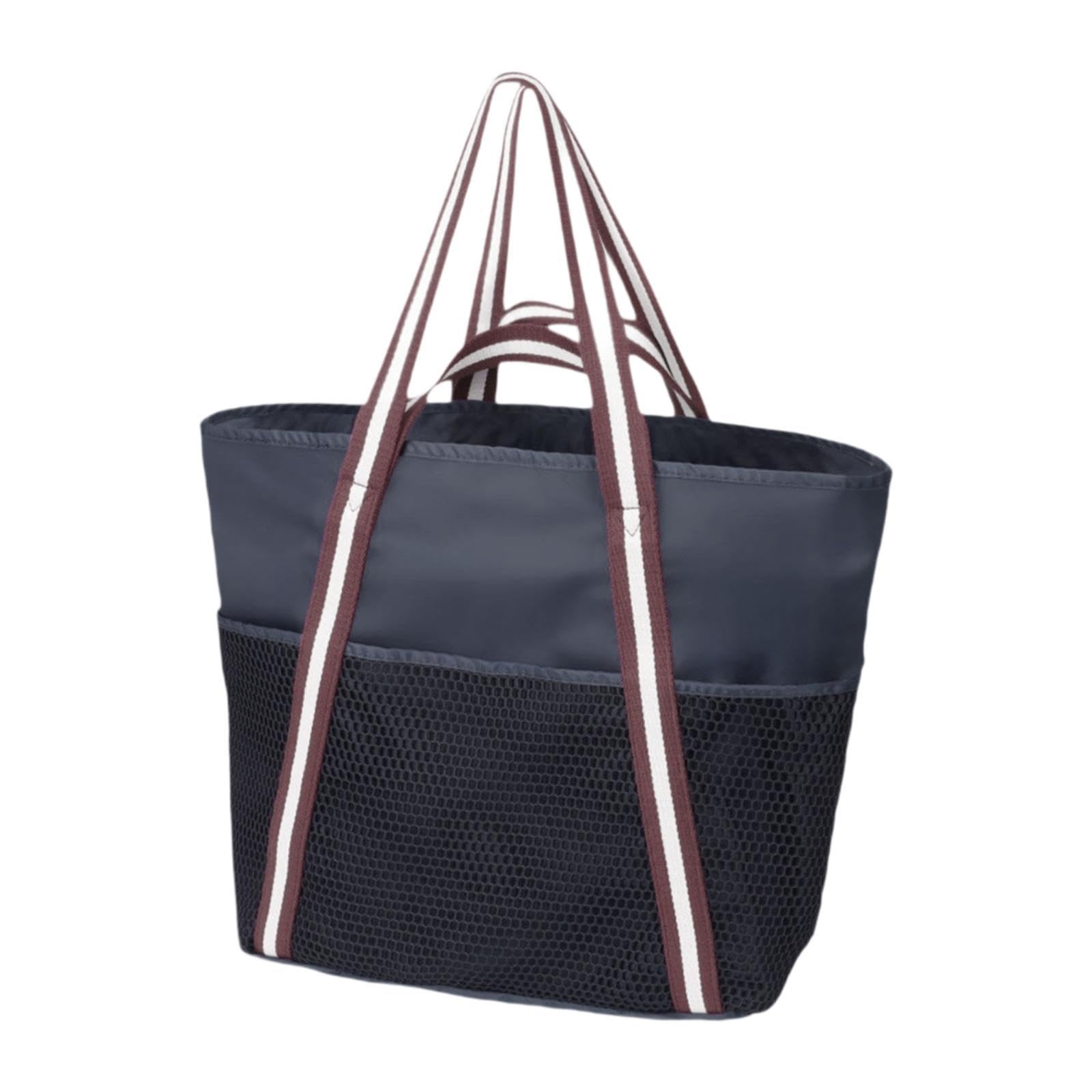 nivaa Beach Tote Bag Large Lightweight Shoulder Bag for Sport Event Stadium Street Black-picture-24