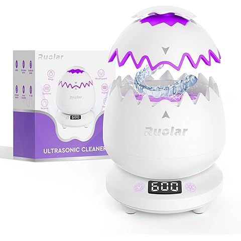 Ultrasonic Retainer Cleaner Machine for Dentures | 45kHz Dental Cleaning Pod for Mo...