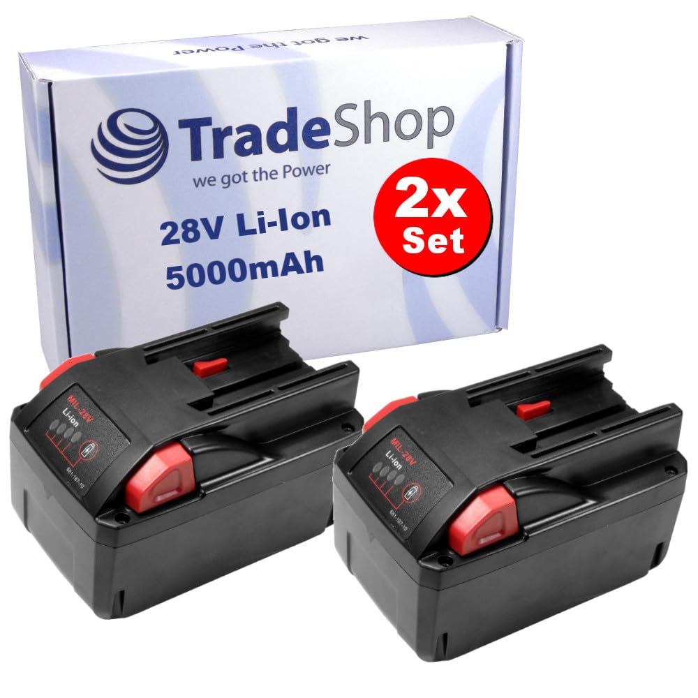 Trade-Shop 0700956730 - Batería para herramientas (28 V, 5000 mAh, compatible con atornillador inalámbrico Wurth BS 28-A Combi, batería de 28 V, Master H 28-MA, 28 V, equivalente a 0700956730)