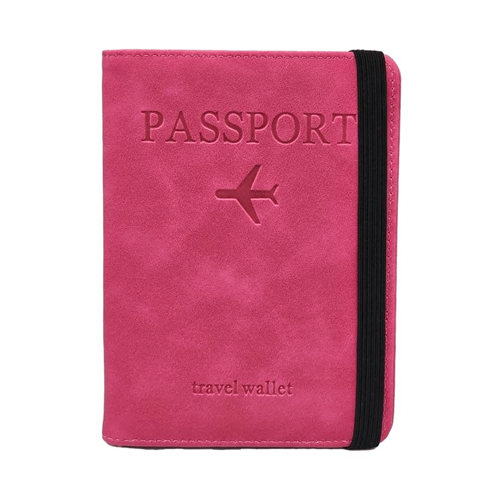 AlezyB 1X Pink RFID Passport Holder Cover & Travel Wallet, RFID Blocking Organiser for Tickets, Cash & Cards,Credit Cards Holder, Airport Essentials Passport Case for Men & Women, Travel Accessories