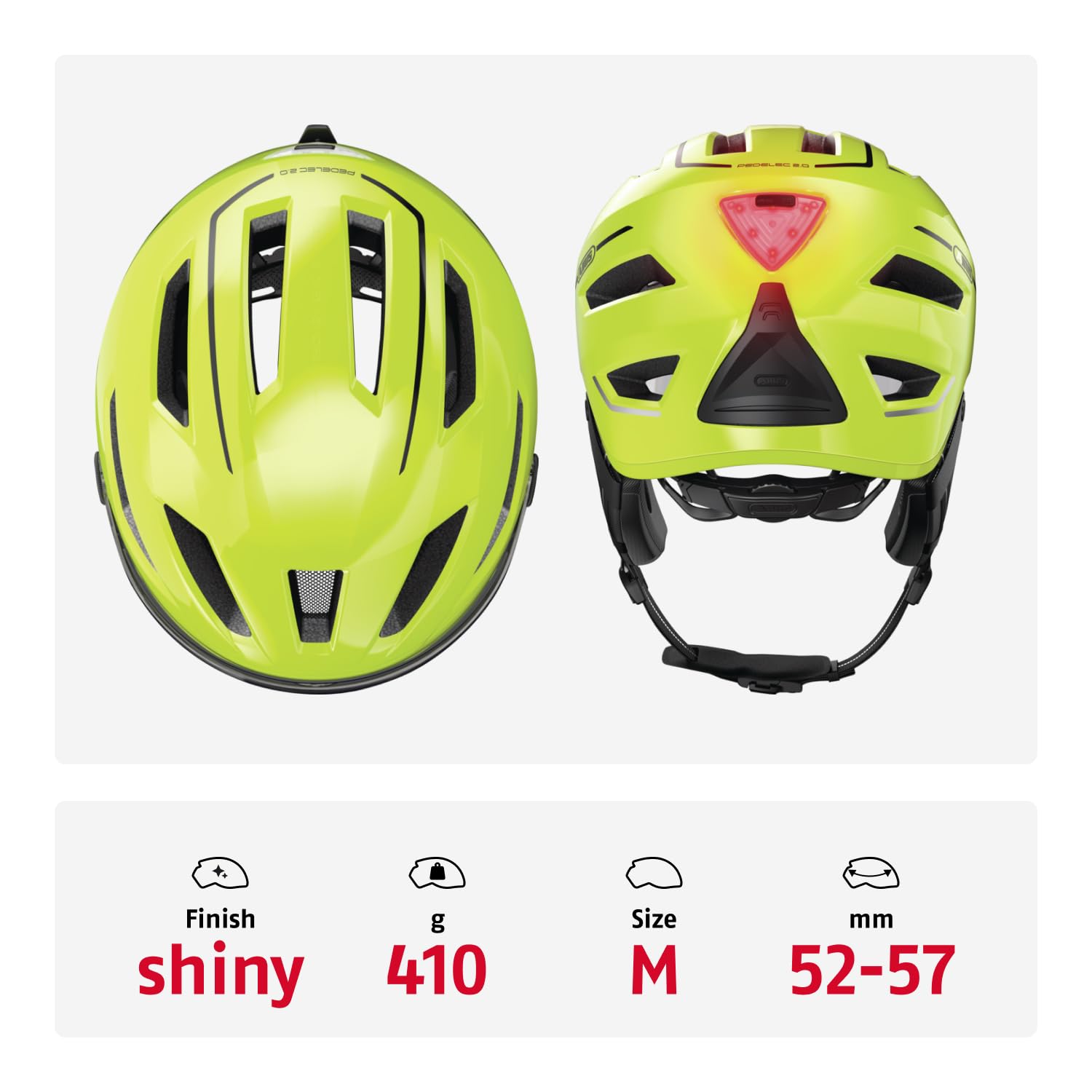 ABUS Stadthelm Pedelec 2.0 ACE - Fahrradhelm mit Rücklicht, Visier, Regenhaube, Ohrenschutz - für Damen und Herren