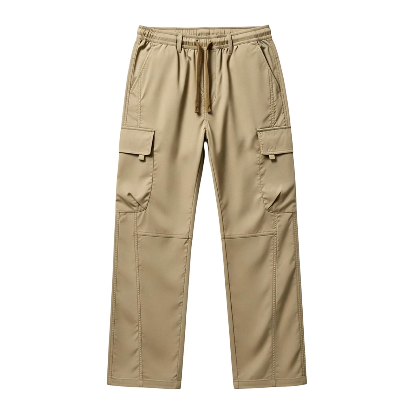Pantalones cargo elásticos para hombre, pantalones de chándal cómodos, cintura elástica con cordón, pantalones casuales para el día a día, pantalones chinos de corte regular, pantalones