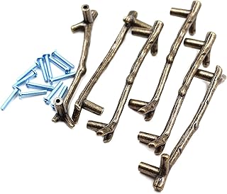 Dtacke Zinc Alloy Bronze Twig Branch Drawer Knobs Pulls Handles Antique Bronze Twig Cabinet Pulls Rustic Decorative Drawer Pulls Cabinet Door Handles 6PCS (5 inch Hole Centers)