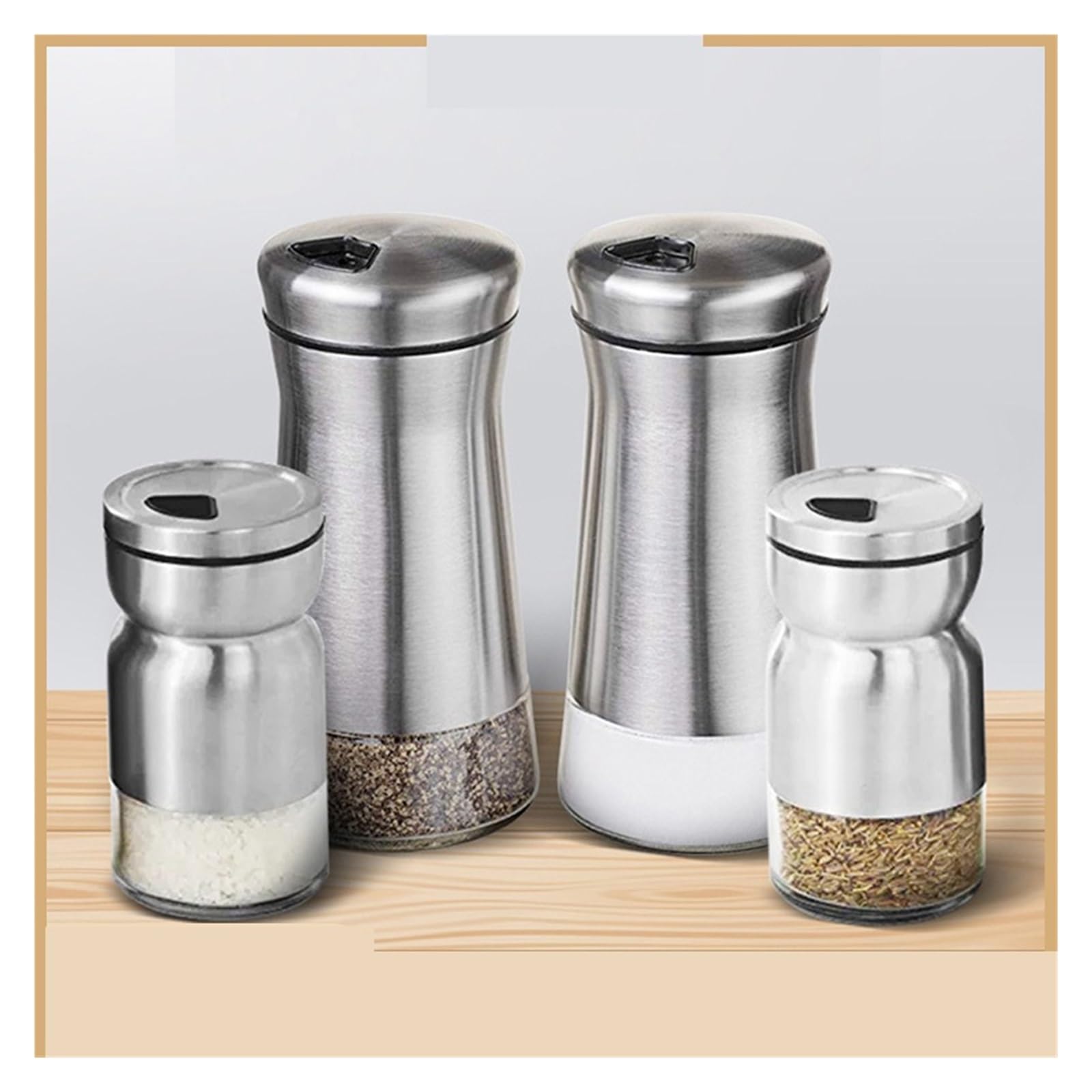 2pcs Stainless Steel Seasoning Bottle Pour Sucre