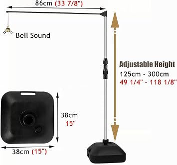 Vertical Jump Tester Vertical Jump Tester, Jump Measurement Test Stick Pole Tool with Bell, Practice Spiking Skills Training Aid for Leg Strength