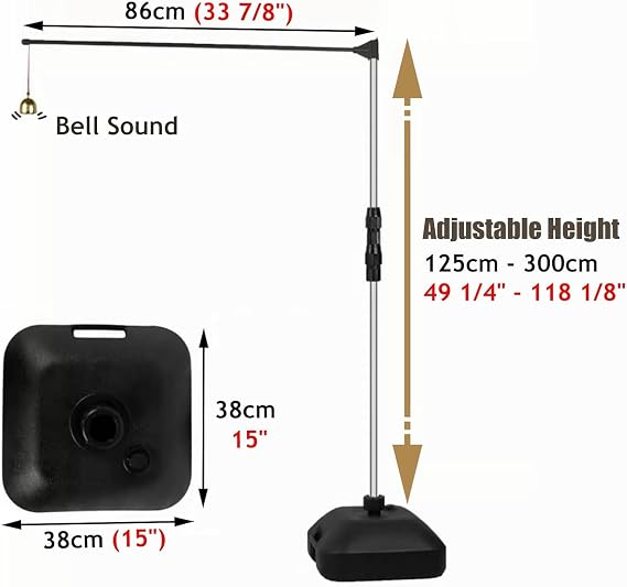 Vertical Jump Tester Vertical Jump Tester, Jump Measurement Test Stick Pole Tool with Bell, Practice Spiking Skills Training Aid for Leg Strength