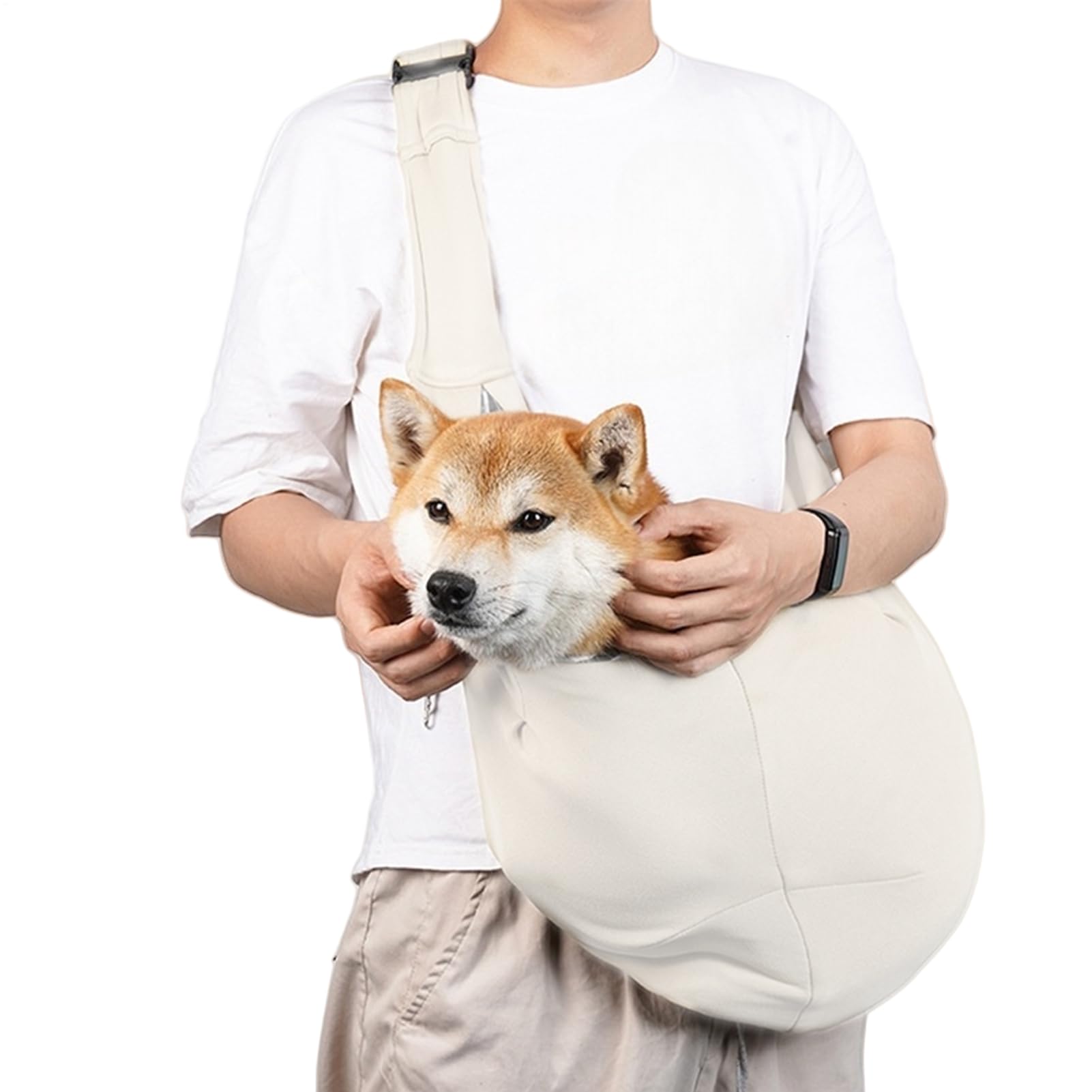 Porte-chien d'épaule pour randonnées et voyages avec sangles de poitrine ajustables