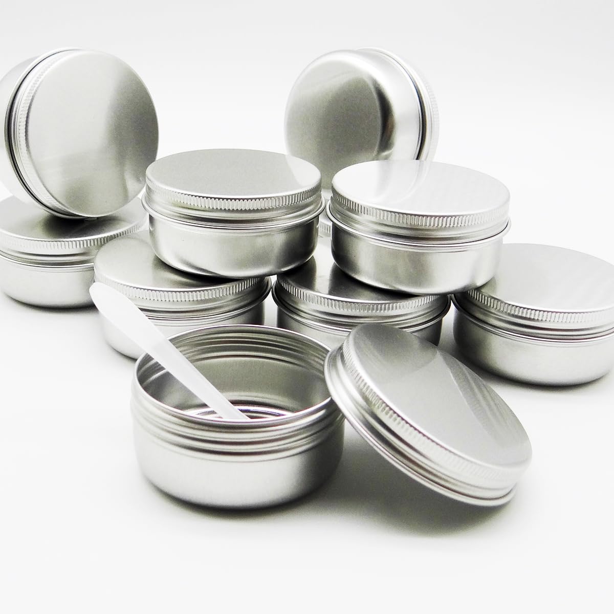 Wopanxye 10pack 50ml Silver Aluminum Tin, 50 Gram Containers Leak Proof Cosmetic Jars - Image 3
