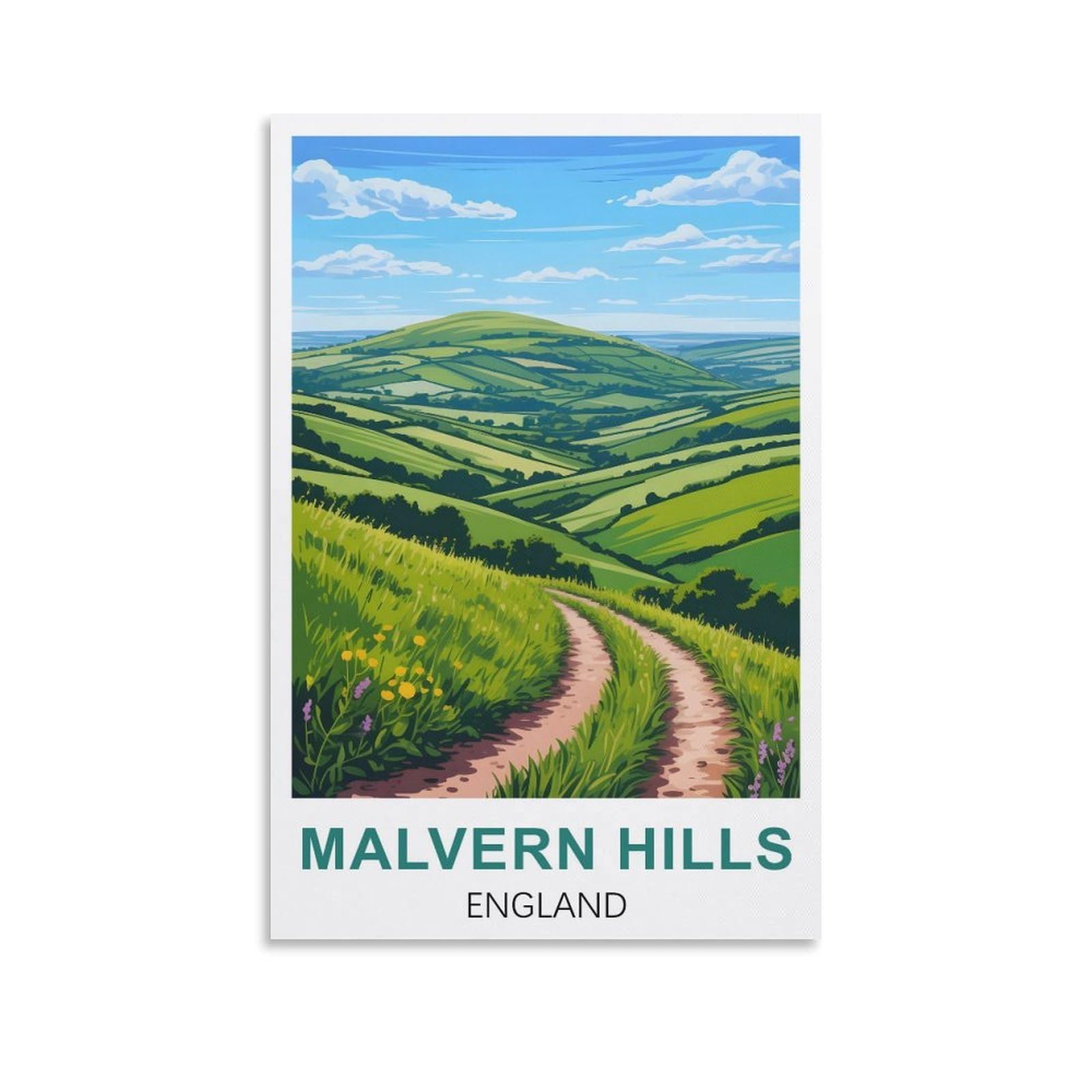 EZMLFA Diamond Painting Kits for Adults,Malvern Hills England DIY Diamond Painting Art Kit for Beginners Home Wall Decor Arts and Craft Kits for Adults Kids 40x50cm