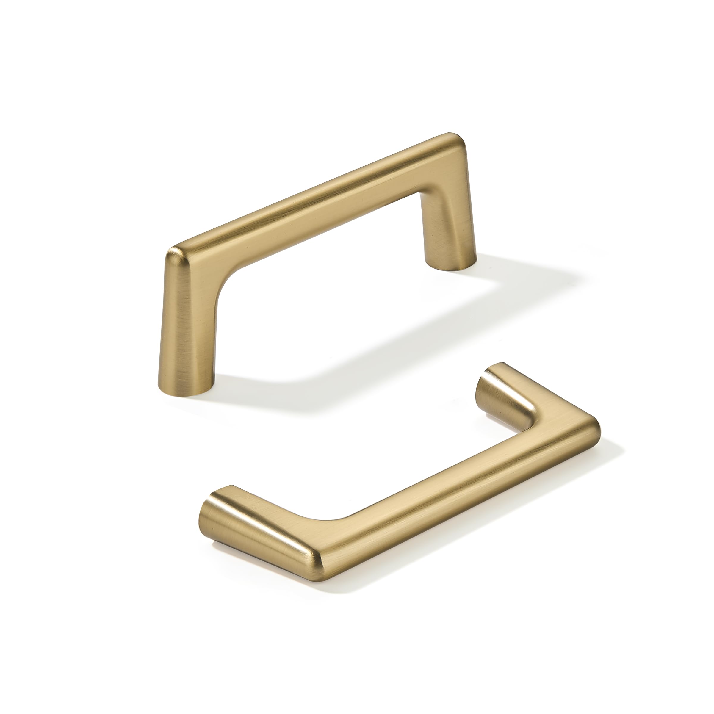 khtumeware 2 Pack Brushed Brass Cabinet Pulls 3 Inch(76mm) Hole Centers Satin Gold Cabinet Pulls Kitchen Cabinet Hardware for Cupboard Drawer Handles Dresser Pulls — image 1