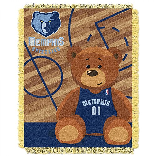 Northwest NBA Memphis Grizzlies Unisex-Baby Woven Jacquard Tapestry Throw Blanket, 36" x 46", Half Court