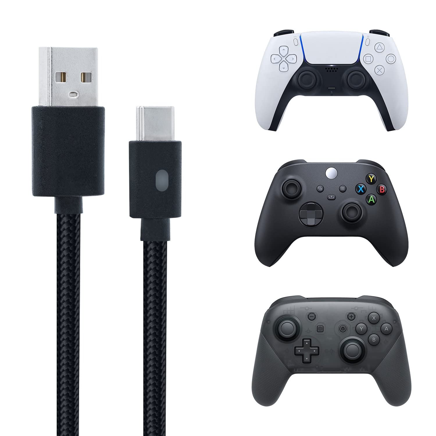 New World For PS5 Controller Charging Cable TYPE-C USB Charging Cable For PS5 Controller for XBox Series X ,Xbox Series S,Nintendo Switch Controller and Mobile Phone with Charging Indicator Light 3 Meter Long Cable (B09ML43F5B) Amazon Price History, Amazon Price Tracker
