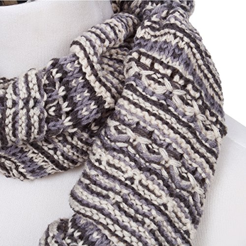 Bohemian Style Three Tone Winter Knit Warm Infinity Circle Scarf - Diff Colors4