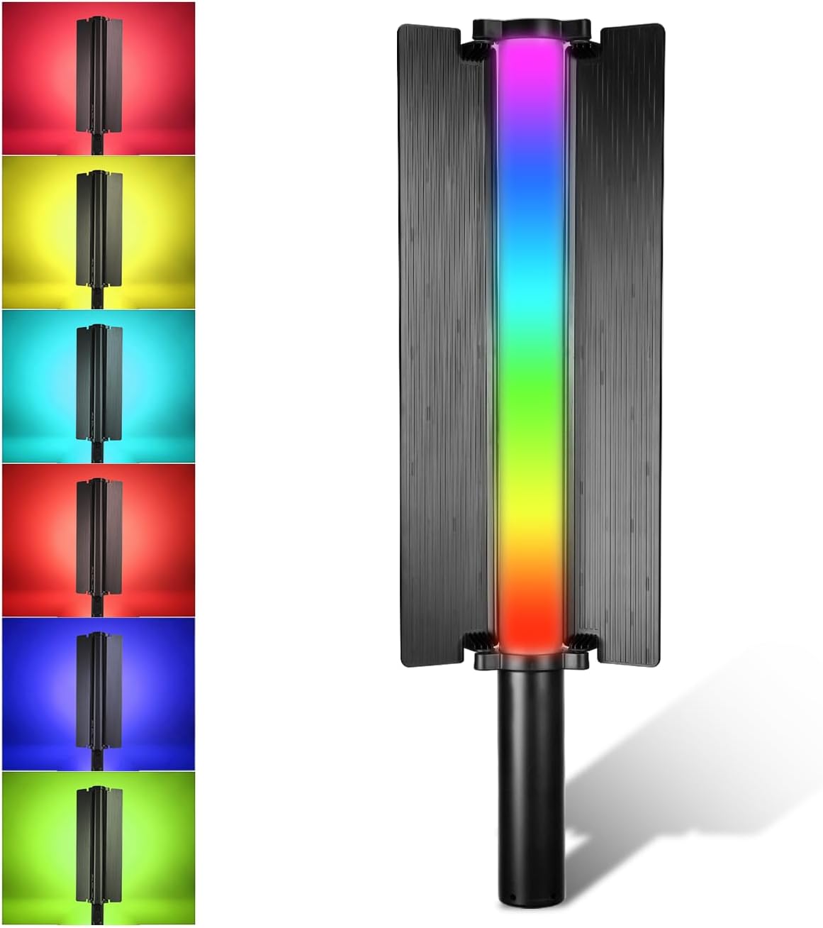 HIFFIN HF-600 RGB LED Light Stick for Photography, Photography Light with RGB CCT HSI Mode, 2500K-9900K Adjustable, 25 Fx Light Effect, Power 25W, Barndoor, 5200mah Battery for YouTube, Photoshoot