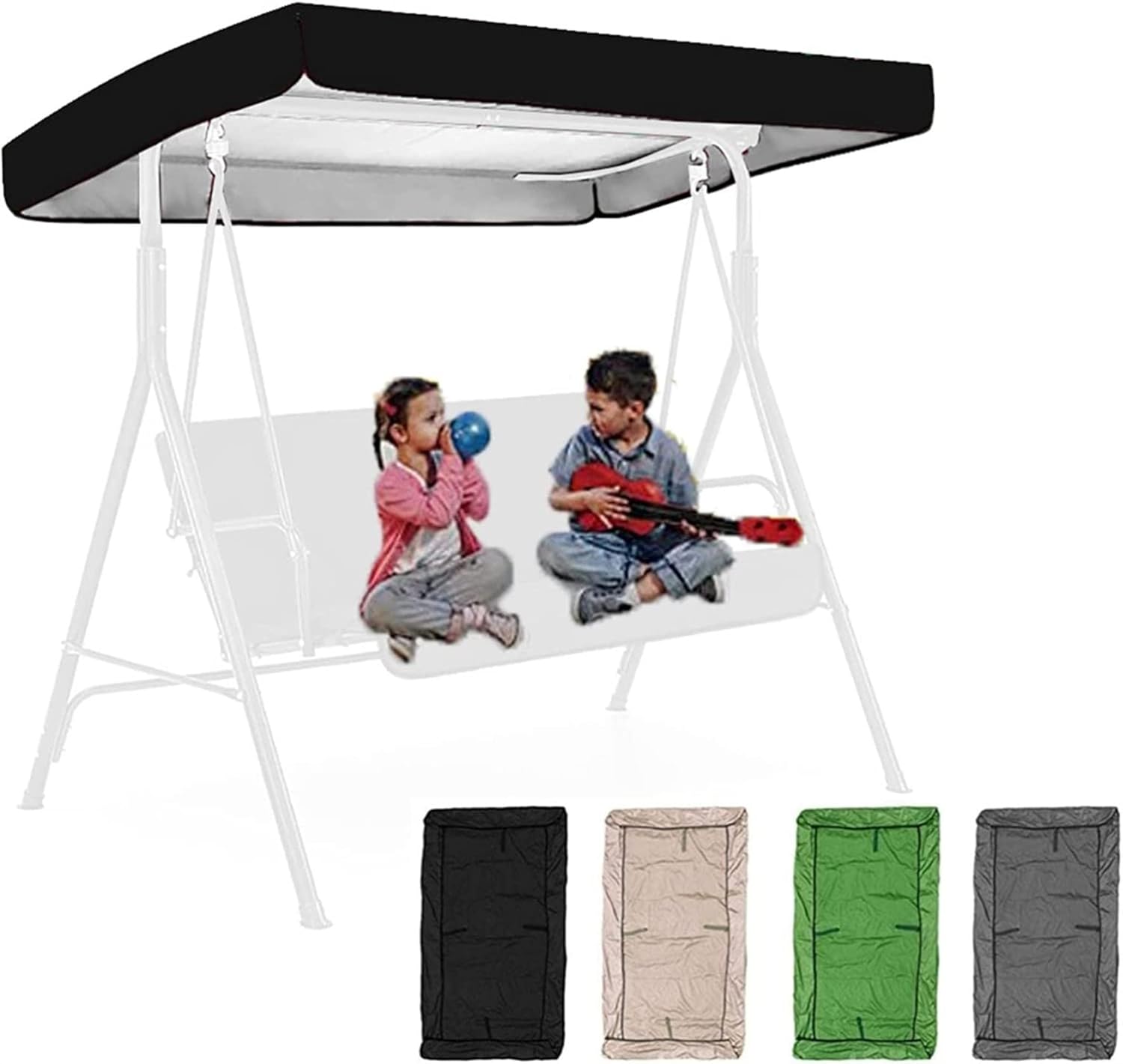 Replacement Patio Swings Canopy Outdoor Replaceable Porch Top Cover Sunscreen Waterproof,Garden Patio Outdoor Rainproof Swing Canopy Outdoor Sunscreen(Only Canopy Cover)