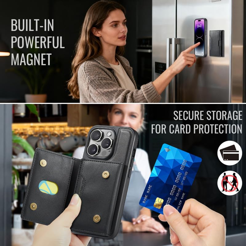 Funda monedero iPhone 14 Pro que evita robos de tarjetas y caídas 6