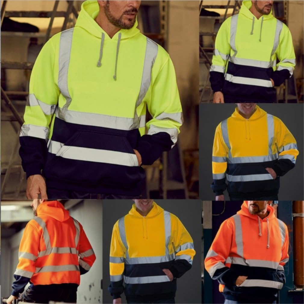 Warnweste Universelles Sport-Sweatshirt Mit Reflektierenden Nähten Und Hygiene for Herren Sicherheitsweste(Grün,4XL)