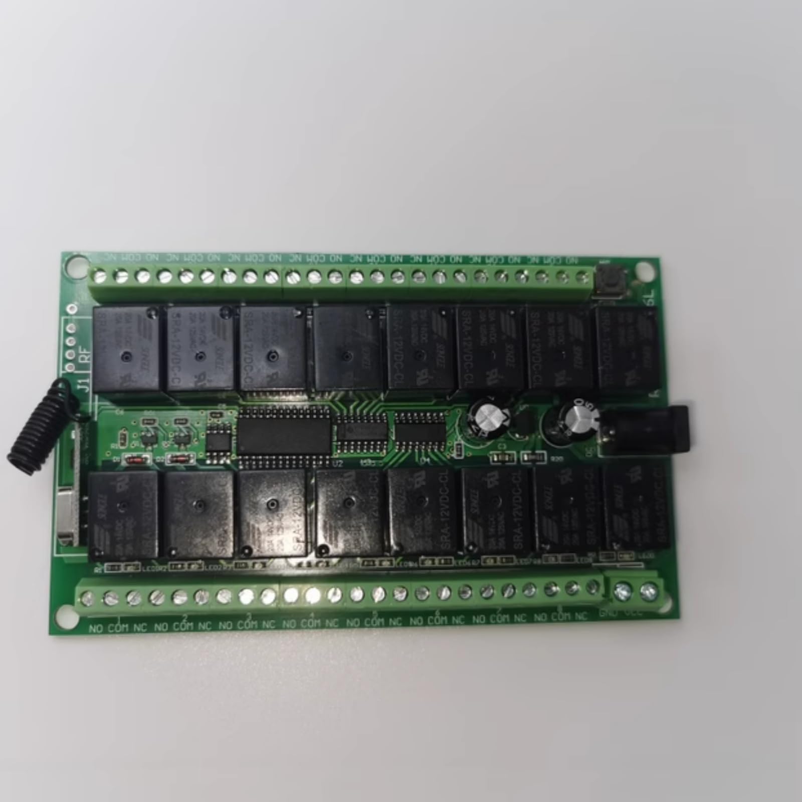 Interruptor de control remoto inalámbrico de 16 canales, módulo receptor de relé RF, transmisor + receptor DC12V